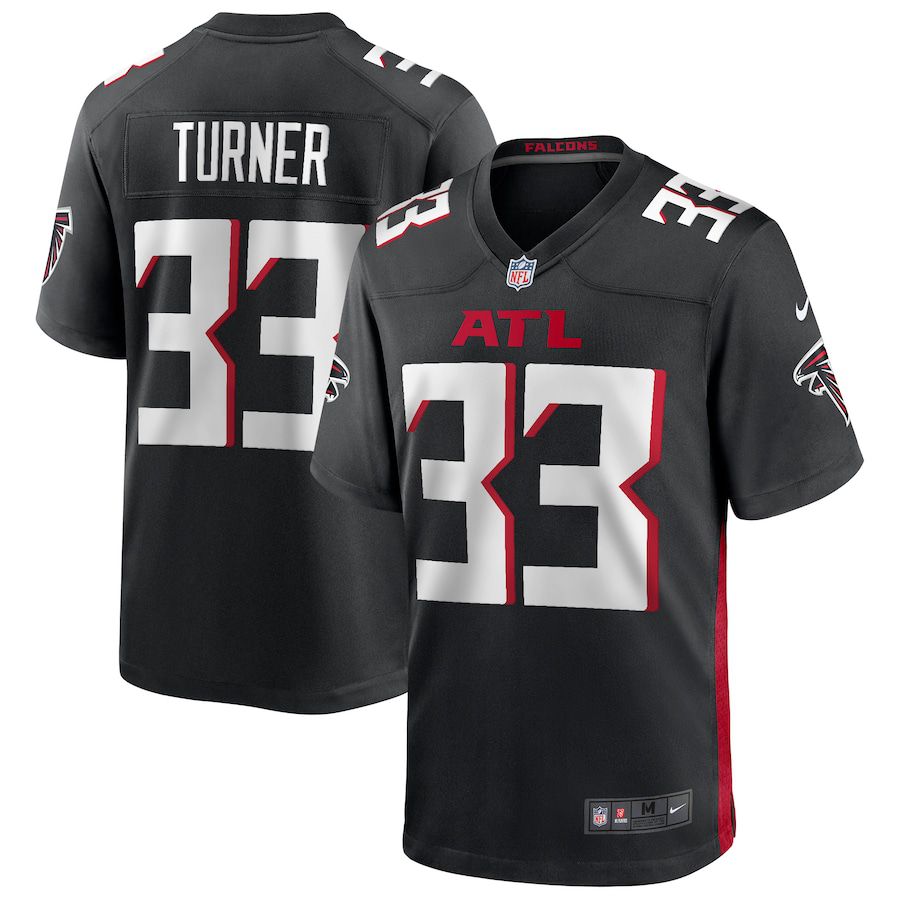 Men Atlanta Falcons 33 Michael Turner Nike Black Game Retired Player NFL Jersey